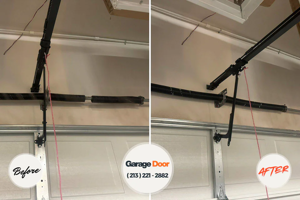 Before and after: garage door repair Lancaster, SC